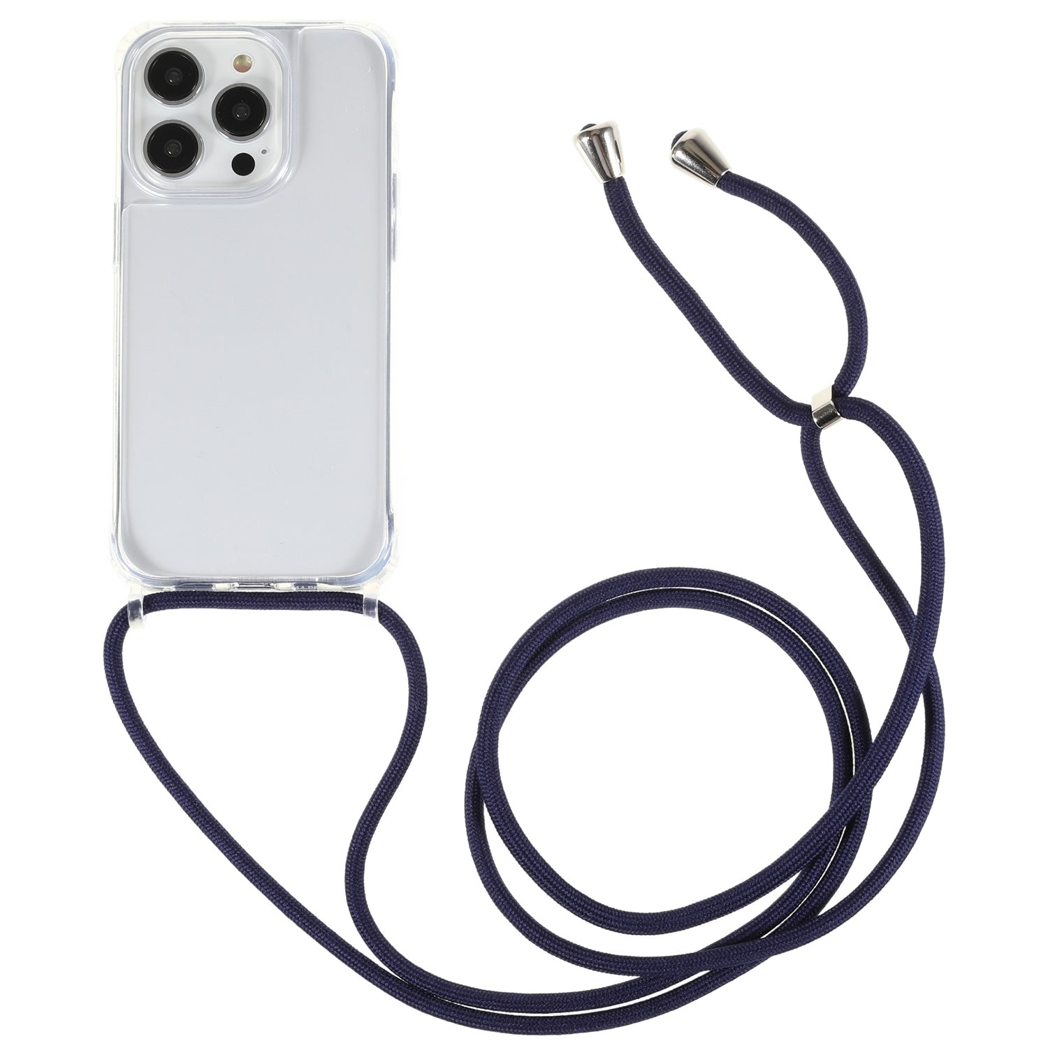 Clear Phone Cover for iPhone 14 Pro Max, TPU+Acrylic Anti-drop Phone Case with Lanyard - White Clear Phone Cover for iPhone 14 Pro Max, TPU+Acrylic Anti-drop Phone Case with Lanyard - White
